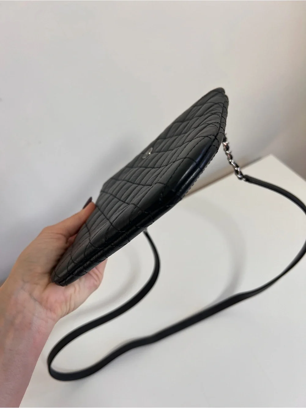 CHANEL Black Quilted Lambskin Crossbody with CC Turn-Lock